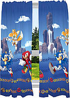 Sonic The Hedgehog Kids Room Window Curtain Panels Drapes Set, 82 дюйма x 63 дюйма, (официальный) Sega Pr