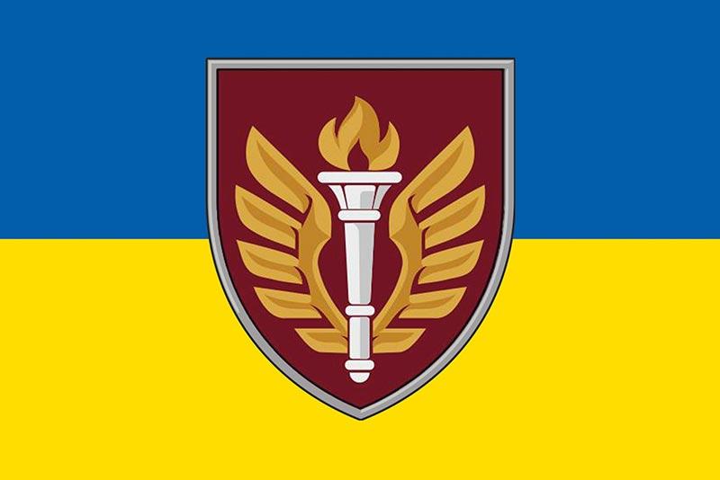 Прапор 199 НЦ (навчального центру) ДШВ ЗСУ синьо-жовтий