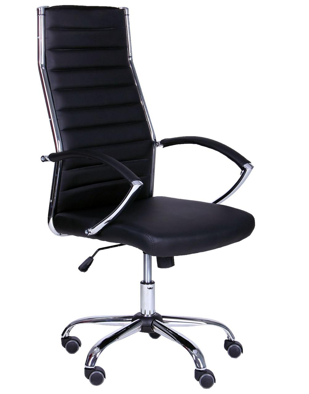 Кресло руководителя офисное черное с высокой спинкой Jet HB (XH-637) механизм качания Tilt , хром TM AMF - фото 1 - id-p452660683