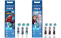 6 шт. Детские сменные насадки для зубных щеток Oral-B Frozen + SpiderMen Extra Weich (Soft)