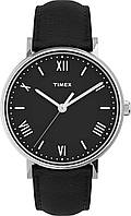 Black/Silver-Tone Мужские часы Timex Southview 41 мм черный циферблат, серебристый корпус с черным кожа