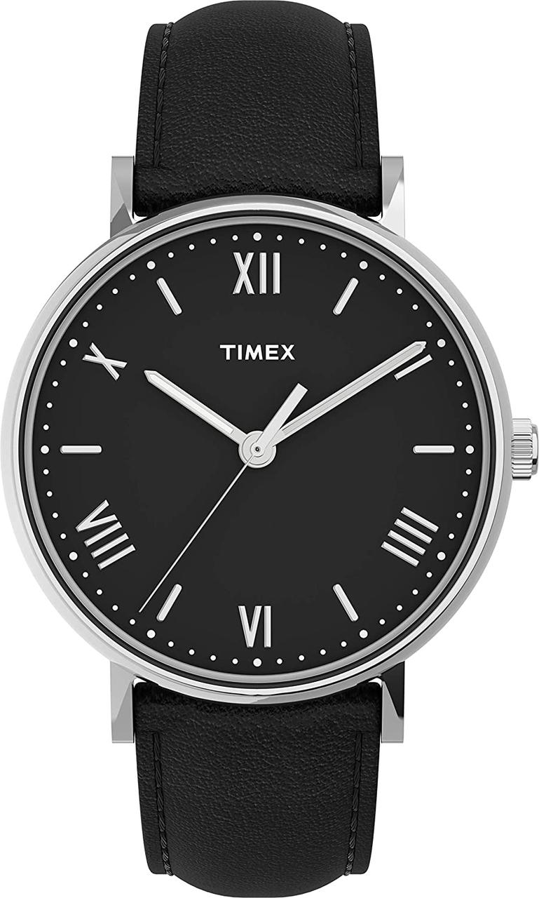 Black/Silver-Tone Мужские часы Timex Southview 41 мм черный циферблат, серебристый корпус с черным кожа - фото 1 - id-p1774199983