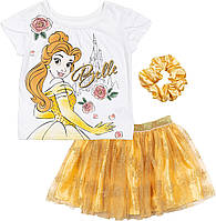 3T Belle Disney Princess Moana Frozen Girls Футболка с сетчатой юбкой из тюля и резинкой для волос, компл