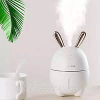 Увлажнитель и ночник с LED-подсветкой 2в1, Humidifier "Зайчик", Белый / Детский ночник диффузор для дома