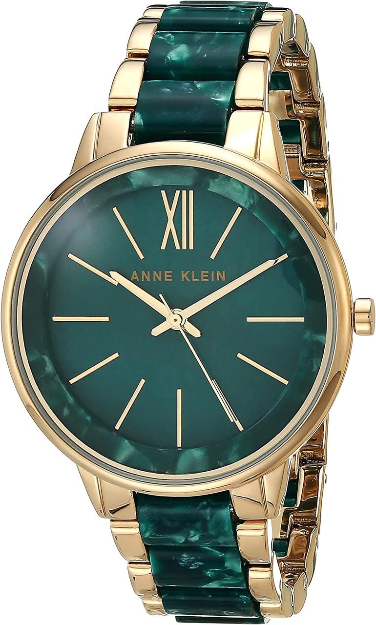 Green/Gold Жіночий годинник зі смолою-браслетом Anne Klein