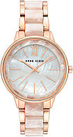 Pearlescent White/Rose Gold Женские часы Anne Klein с полимерным браслетом