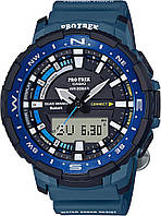 Blue Мужские спортивные часы Casio Pro Trek Bluetooth® Connected Angler Line с полимерным ремешком