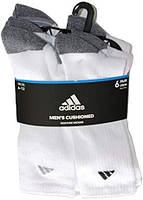 6 to13 Size White Чоловічі спортивні шкарпетки Adidas 6 Pack (взуття: 6-13)