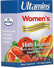 Жіночий мультивітамінний комплекс 60капс. «Ultamins» з CoQ10, грибами, ферментами, овочами і ягодами.