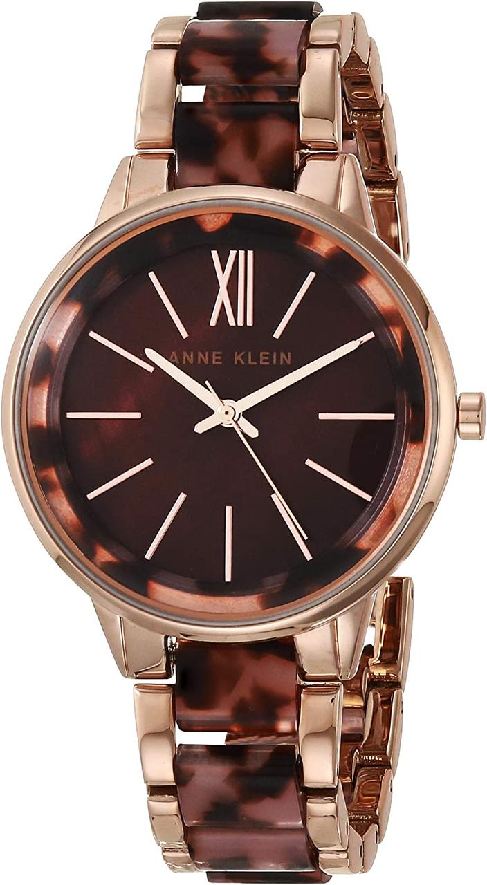 Brown/Rose Gold Жіночий годинник зі смолою-браслетом Anne Klein