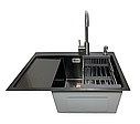 Мийка кухонна Platinum 65*50 (см), чаша праворуч, +змішувач+дозатор+кошик, фото 2