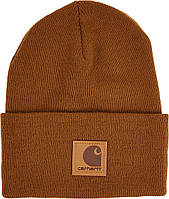 One Size Carhartt Brown/Brown Мужская шапка-бини Carhartt в тон с нашивками