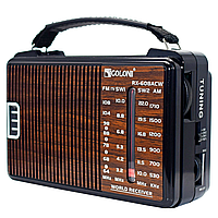 Радиоприемник на батарейках и от сети, GOLON RX-608 / Мощный 5-ти волновой приемник / Радиоприемник ФМ