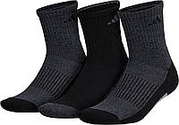 Large Black/Onix Grey/Grey Adidas Mens Cushioned X 3 Mid Crew Socks (3 пары)