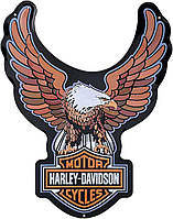 Жестяная вывеска с тиснением Harley-Davidson, щит в форме орла, 15,5 x 20 дюймов