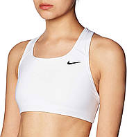 White/(Black) Medium Женское спортивное бра Nike со средней поддержкой без подкладок