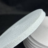 Белая с люрексом-серебро киперная лента 1 см (киперная тесьма 10мм)