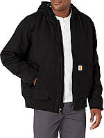 4X-Large Tall Black Мужская утепленная куртка Carhartt свободного кроя из выстиранной утки