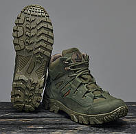 Армейские мужские ботинки демисезон для военных, берцы. Олива, хаки. Натуральная кожа. 40 р (26 см)