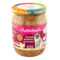 Консерва для взрослых котов Леопольд Премиум мясной деликатес индейка 500 г