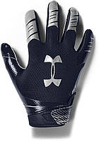 Midnight Navy (410)/Metallic Silver Youth Medium Футбольные перчатки Under Armour F7 для мальчиков