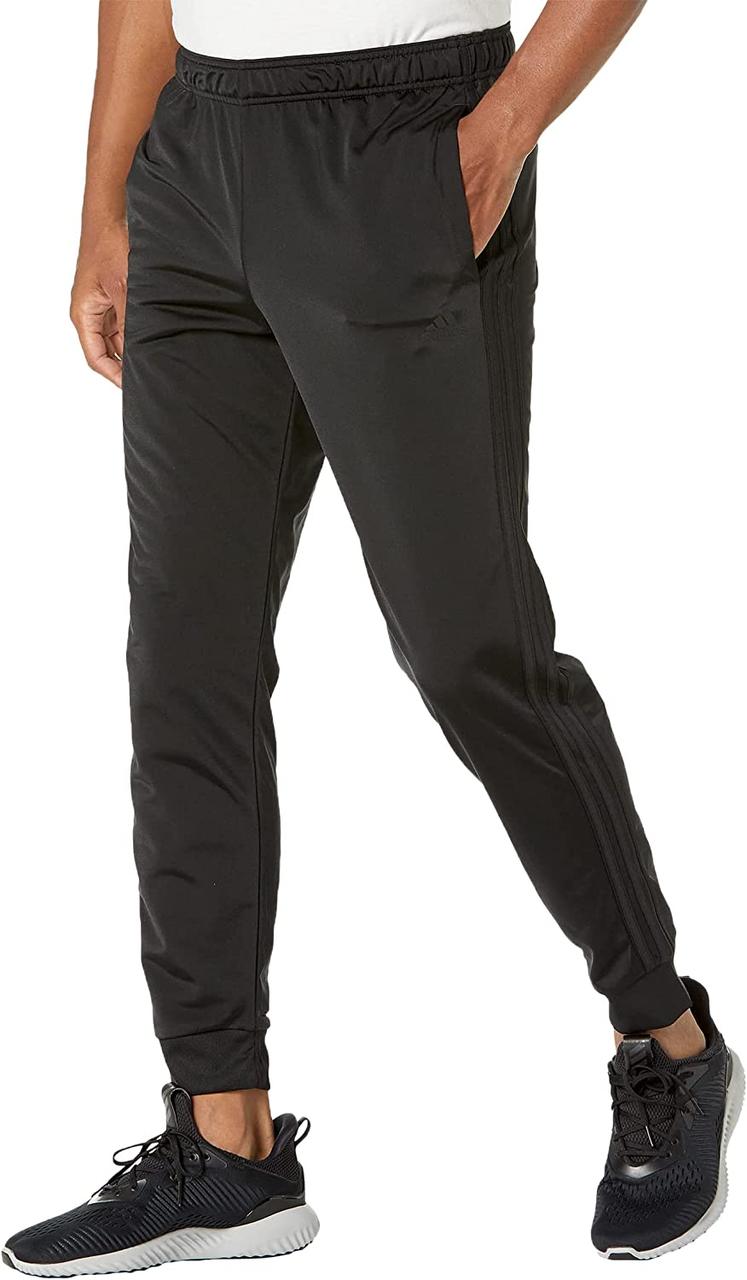 Medium Black/Black Чоловічі штани Adidas Aeroready Essentials із звуженими манжетами та 3 смугами