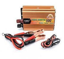 Інвертор напруги UKC YT-500W-CI12V 500ВА(300Вт), 12/220V, approximated, 1 універсальна розетка, крокодили, 1