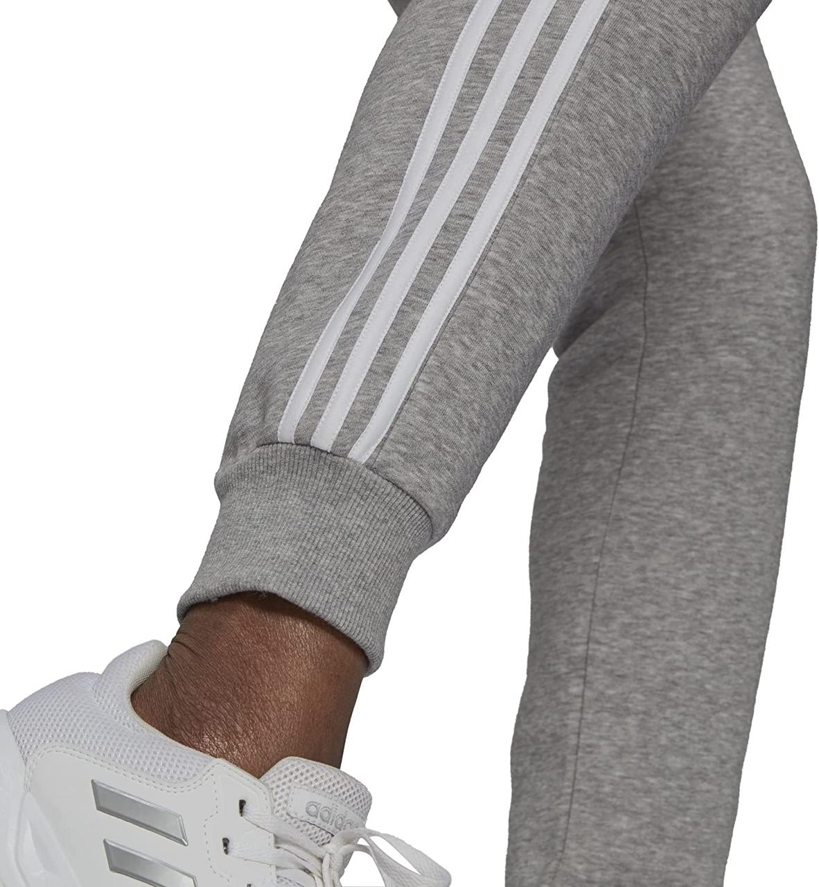 X-Small Medium Grey Heather/White Жіночі жіночі штани Adidas Essentials із флісовими звуженими манжетами