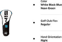TaylorMade New 2021 Golf Sim2 Fairway Wood Headcover Black/White/Blue/Lime Neon