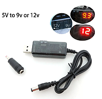 Кабель питания USB 5V - DC 9V/12V (с преобразователем и переключателем) нов