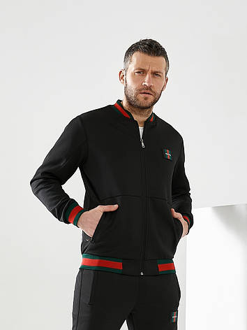 Чоловічий спортивний костюм Gucci чорний брендовий спорт костюм Гуччі S, фото 1