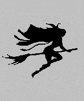 Вінілові наклейки " Дама на мітлі " 19х20 см