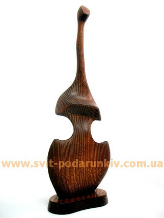 Оригінальна дерев'яна статуетка «Дівчина - скрипка» на подарунок, фото 2