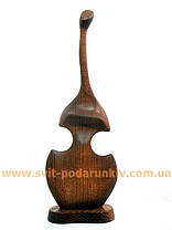 Оригінальна дерев'яна статуетка «Дівчина - скрипка» на подарунок, фото 3