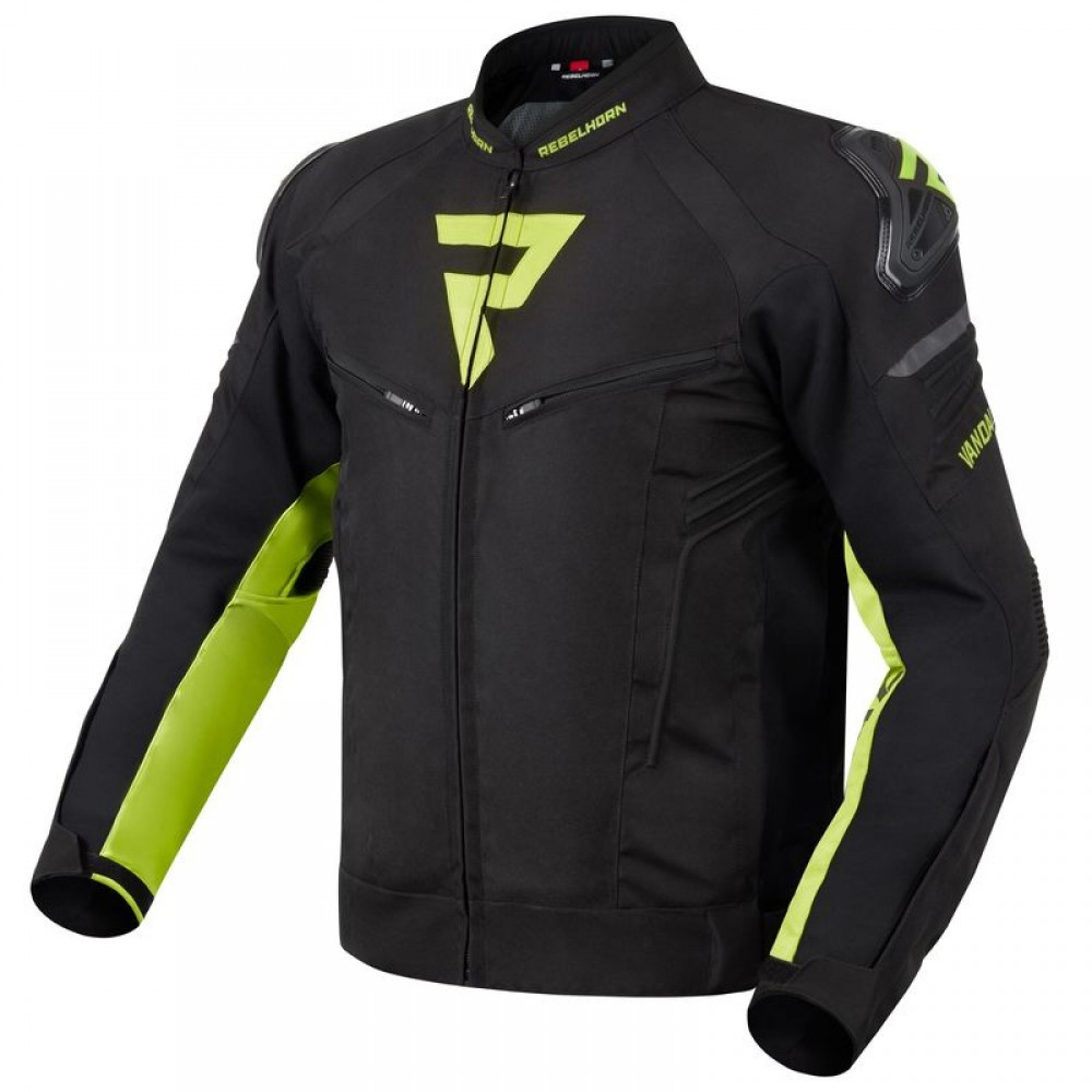 МОТОКУРТКА ТЕКСТИЛЬНА REBELHORN VANDAL BLACK/FLUO YELLOW
