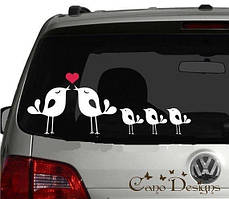 Вінілові наклейки " Сім'я пташок " 15х40 см