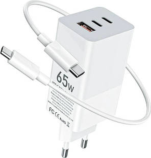 Швидка зарядка 65W + кабель (для macbook, планшета, powerbank) Nimble GaN 65W GP-HC051