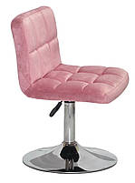 Стілець Arno CH-Base запорошена троянда оксамит із регулюванням висоти, кругла база-блин, фото 3