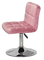 Стілець Arno CH-Base запорошена троянда оксамит із регулюванням висоти, кругла база-блин, фото 4