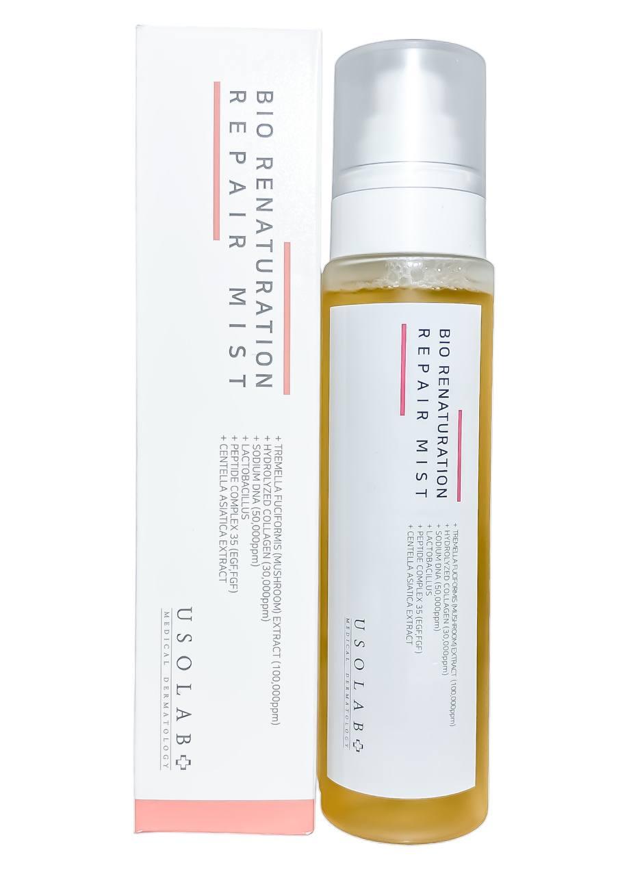 Usolab Bio Renaturation Repair Mist 150 ml - Відновлюючий ліфтинг тонер-міст з пептидами