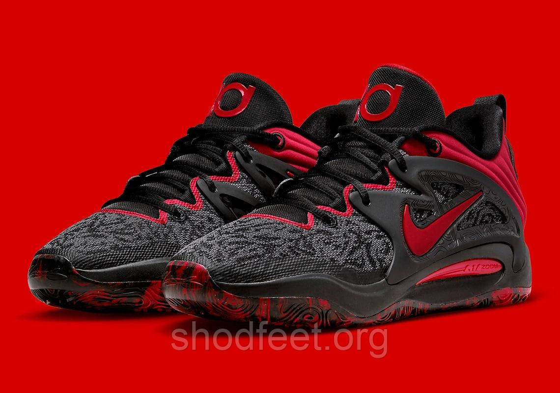 Чоловічі баскетбольні кросівки Nike KD 15 Black University Red, фото 1