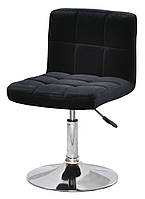 Кресло Arno CH-Base черный велюр В-1011, на хромированной опоре-блине