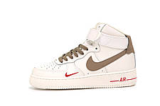 Кросівки Nike Air Force 1 High Yohood Rice Beige / Найк Аїр Форс 1 Йохуд Райс Високі Бежеві з Коричневим, фото 3