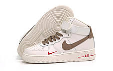 Кросівки Nike Air Force 1 High Yohood Rice Beige / Найк Аїр Форс 1 Йохуд Райс Високі Бежеві з Коричневим, фото 4