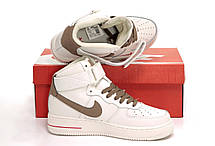 Кросівки Nike Air Force 1 High Yohood Rice Beige / Найк Аїр Форс 1 Йохуд Райс Високі Бежеві з Коричневим, фото 5