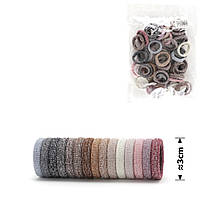 Резинка для волосся, мікрофібра з люрексом,50штук упаковка