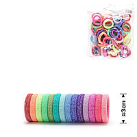 Резинка для волосся, мікрофібра з люрексом,50штук упаковка