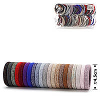 Резинка для волосся, мікрофібра з люрексом,50штук упаковка