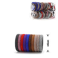 Резинка для волосся, мікрофібра з люрексом,50штук упаковка