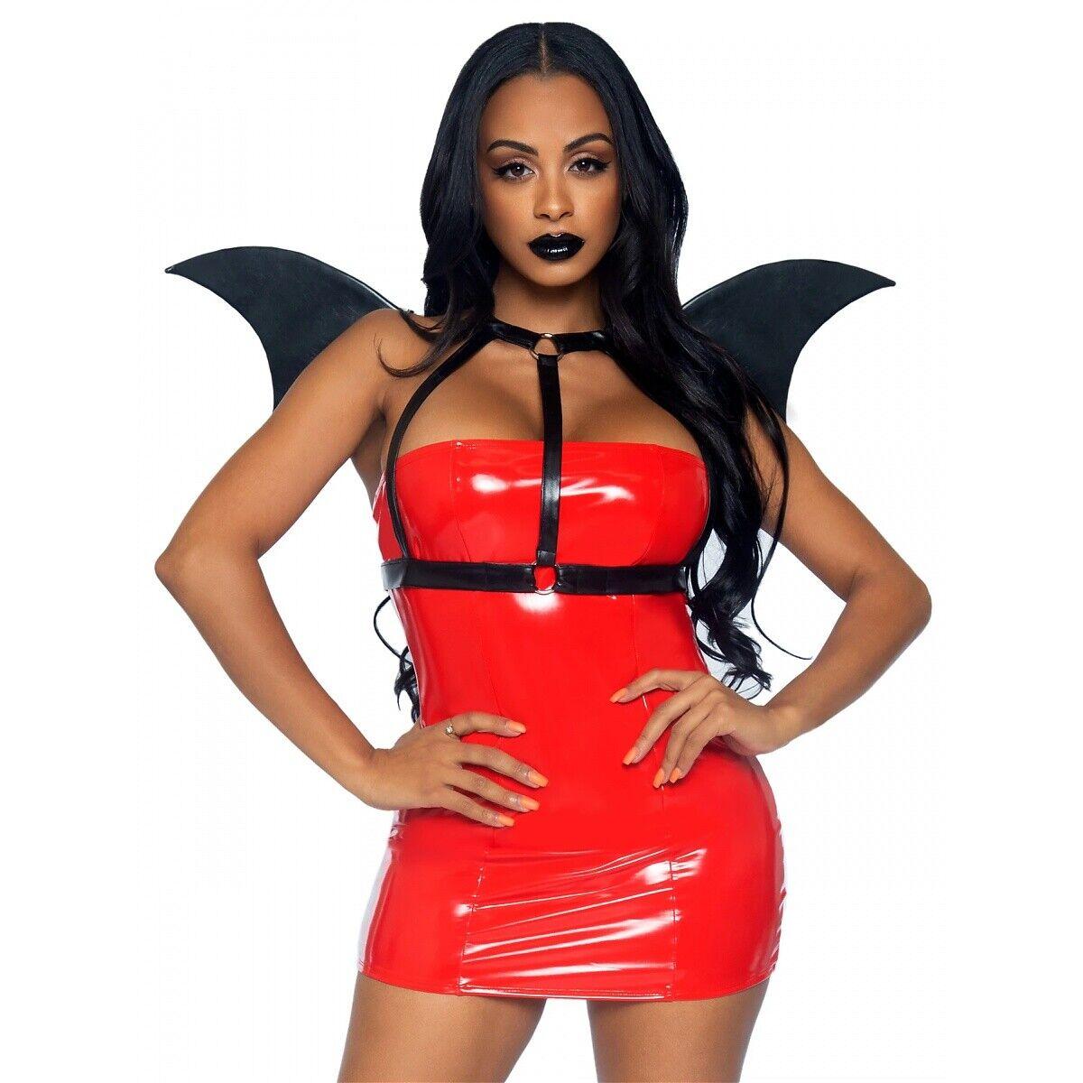 Портупея зі штучної шкіри з крилами кажана Leg Avenue Bat wing body harness O/S